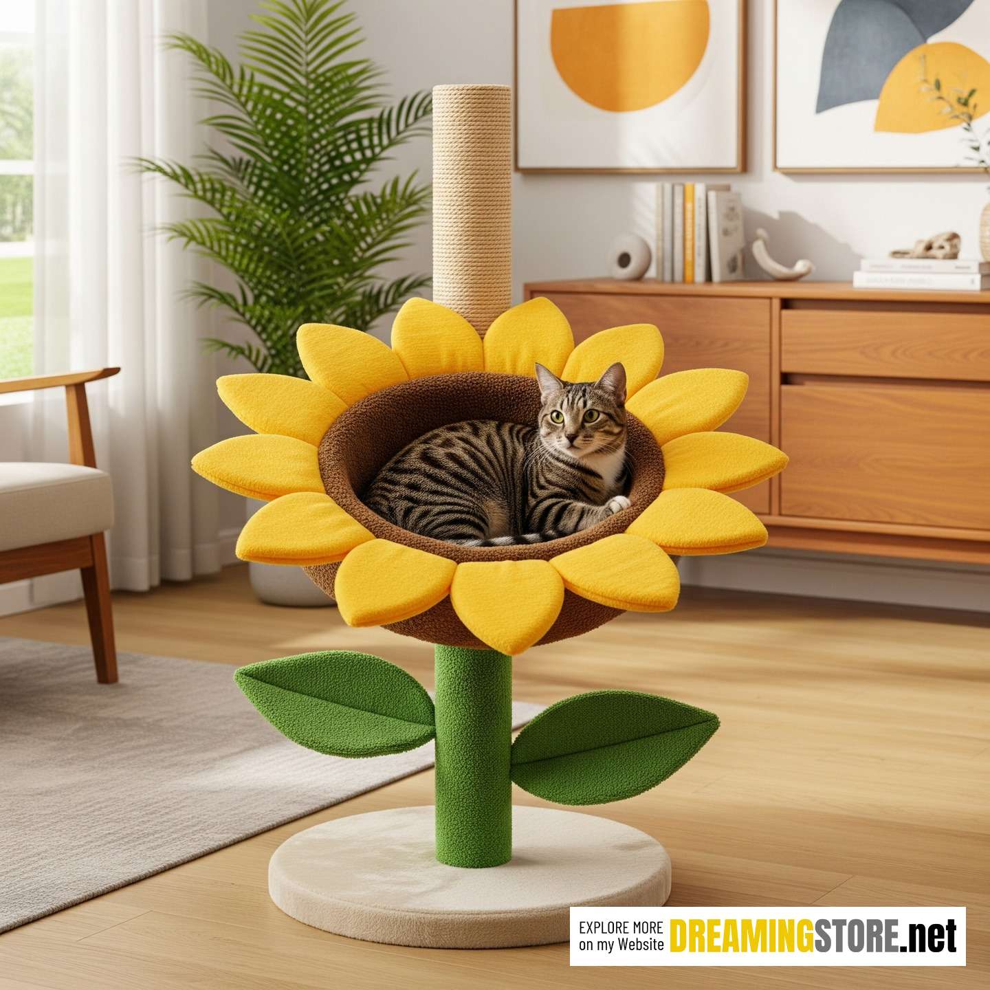 Flower-shaped cat trees
