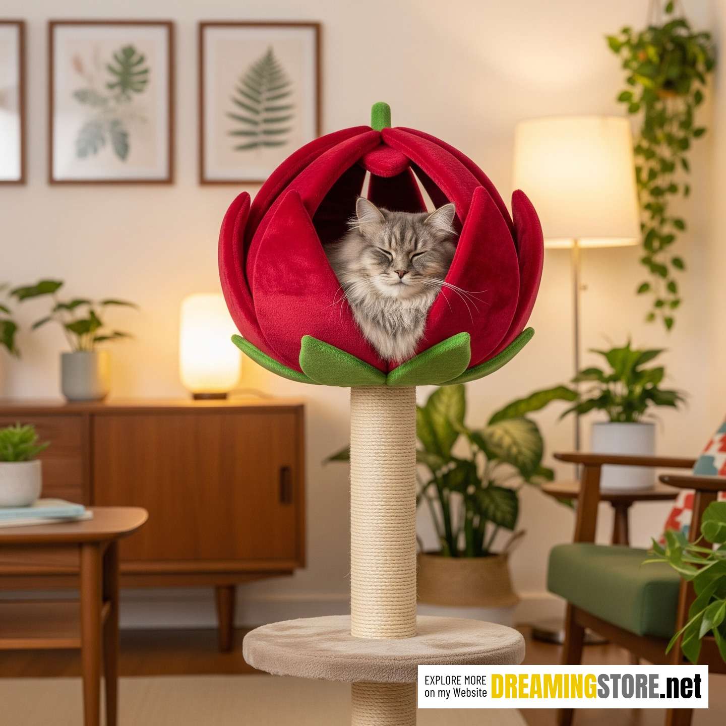 Flower-shaped cat trees