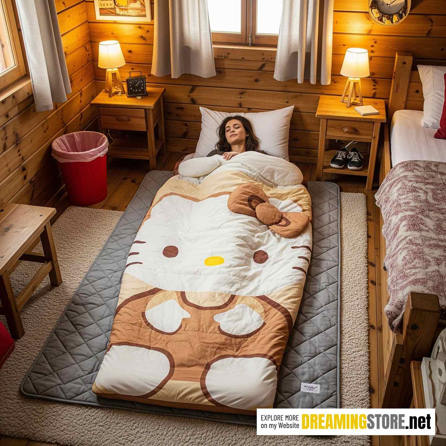 Hello Kitty shaped sleeping bags
