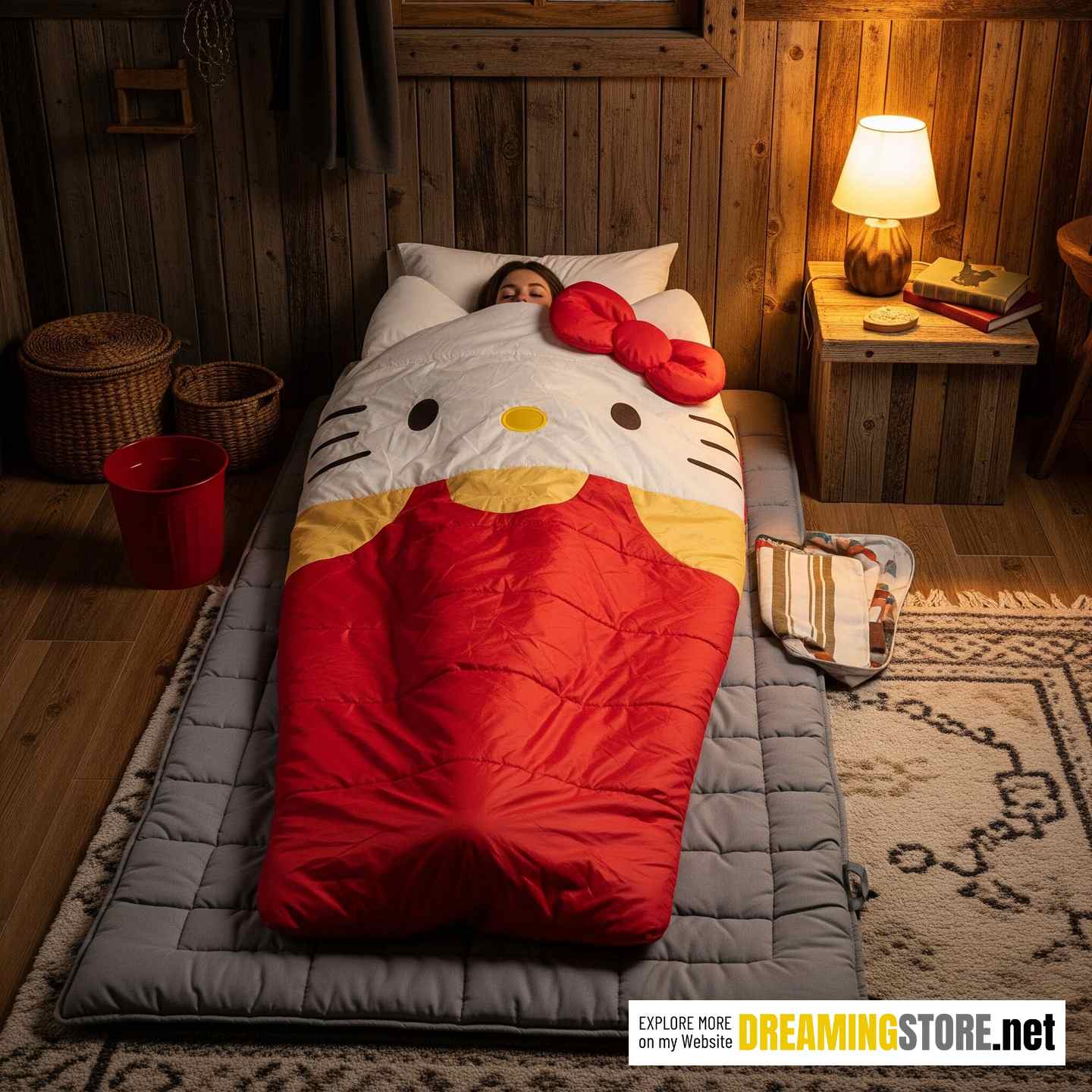 Hello Kitty shaped sleeping bags