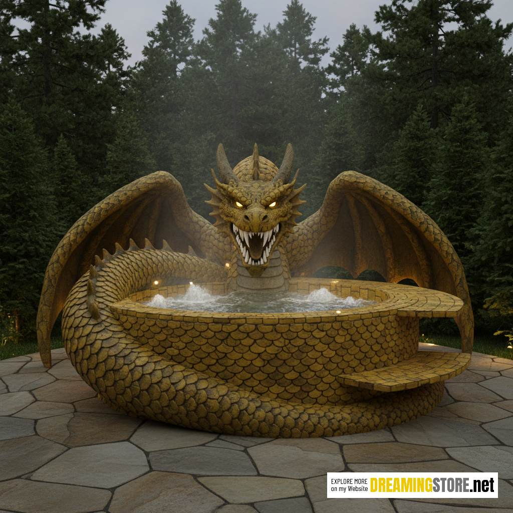 Dragon shaped hot tub