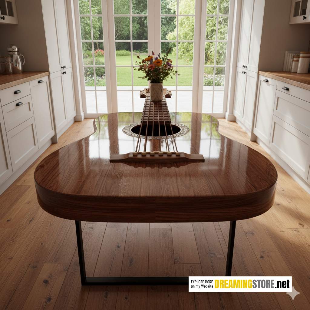 Guitar Shaped Dining Table
