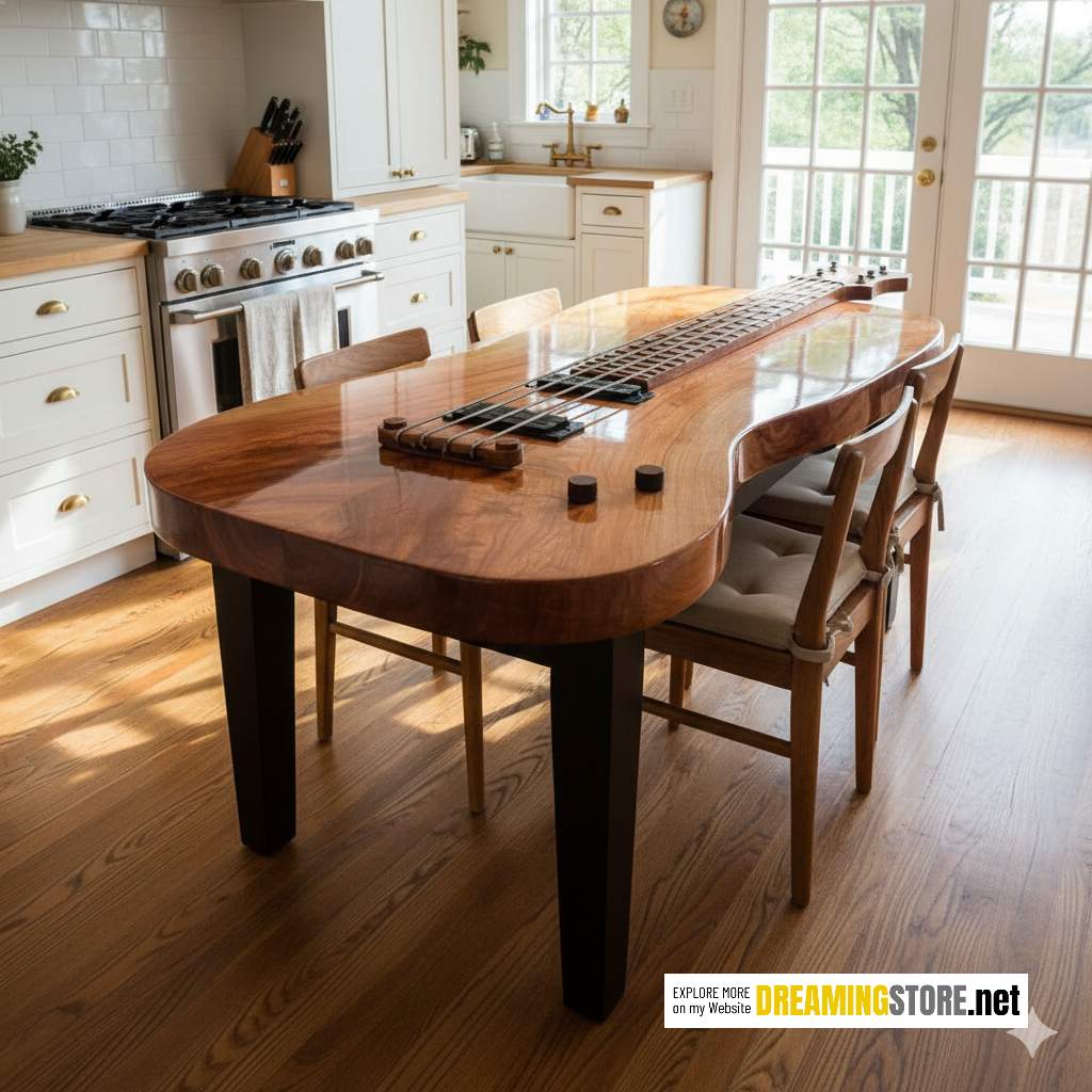 Guitar Shaped Dining Table
