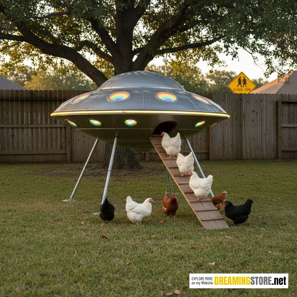 UFO chicken spaceship coop