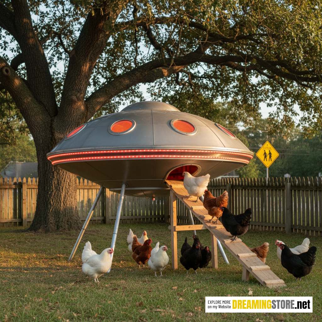 UFO chicken spaceship coop