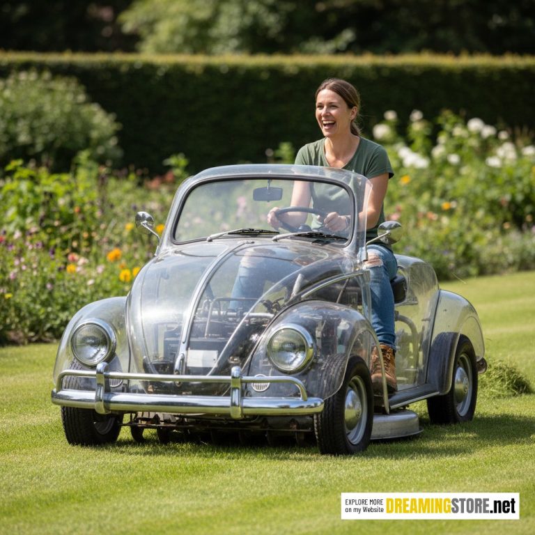 Lawn care just got more fun with VW Beetle Riding Mowers