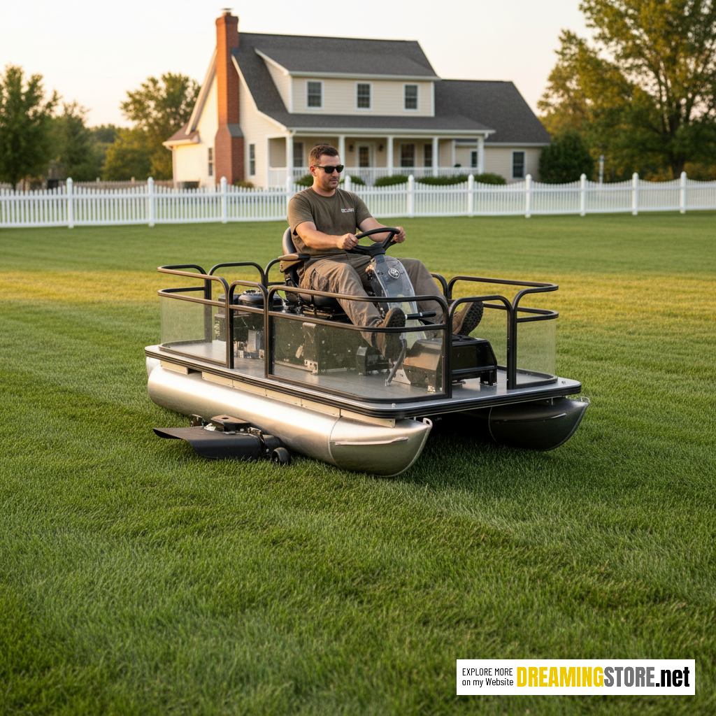 pontoon boat riding lawn mower