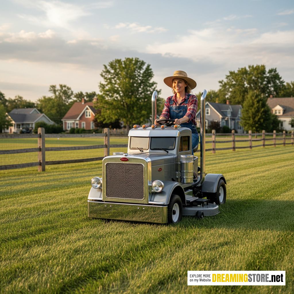 semi truck riding mower