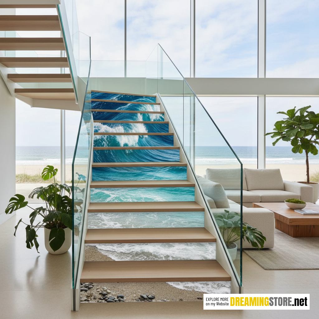 active scene beach stairs