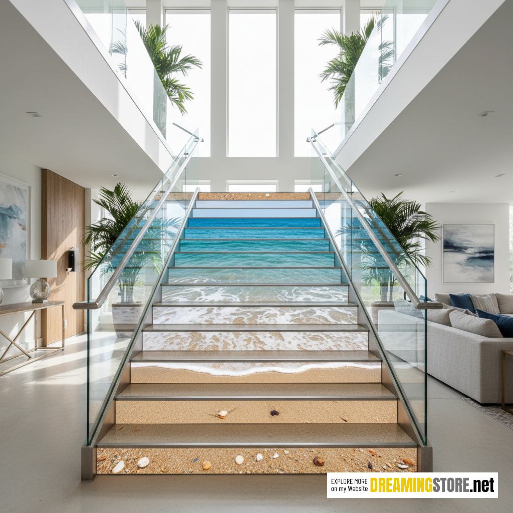 active scene beach stairs