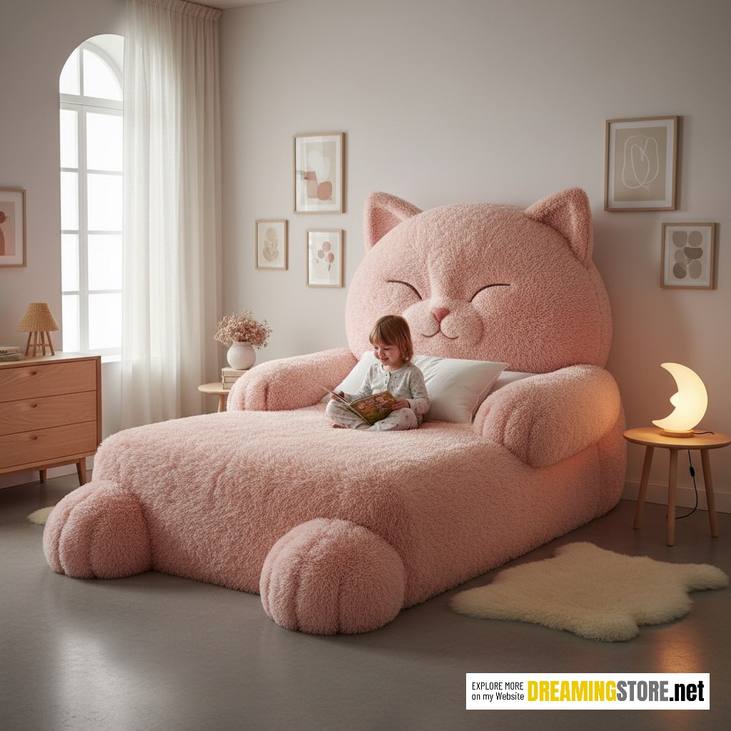 Cat-shaped beds