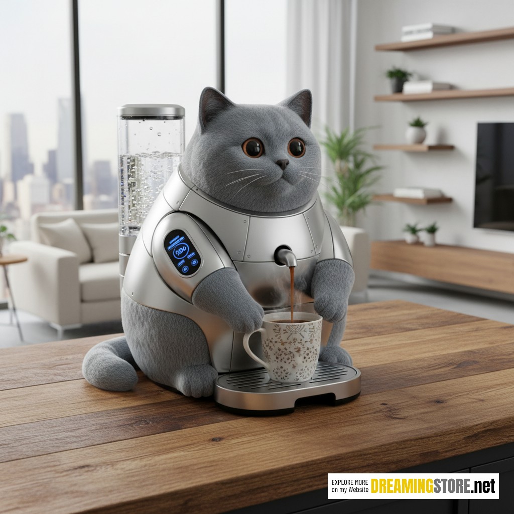 Robotic Cat Coffee Machine