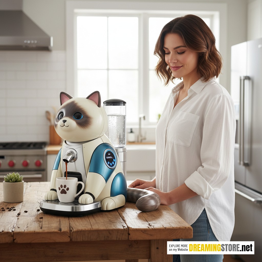 Robotic Cat Coffee Machine