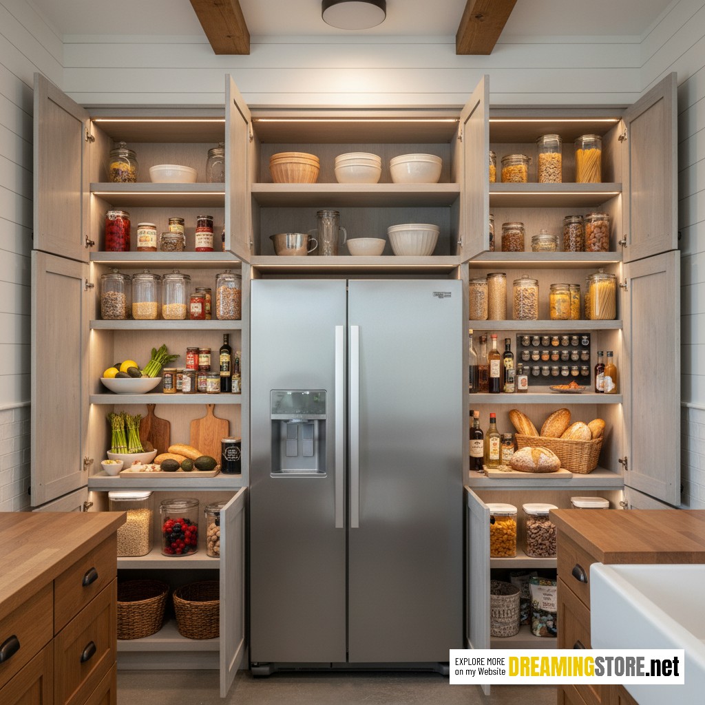 Wrap Around Fridge Pantry