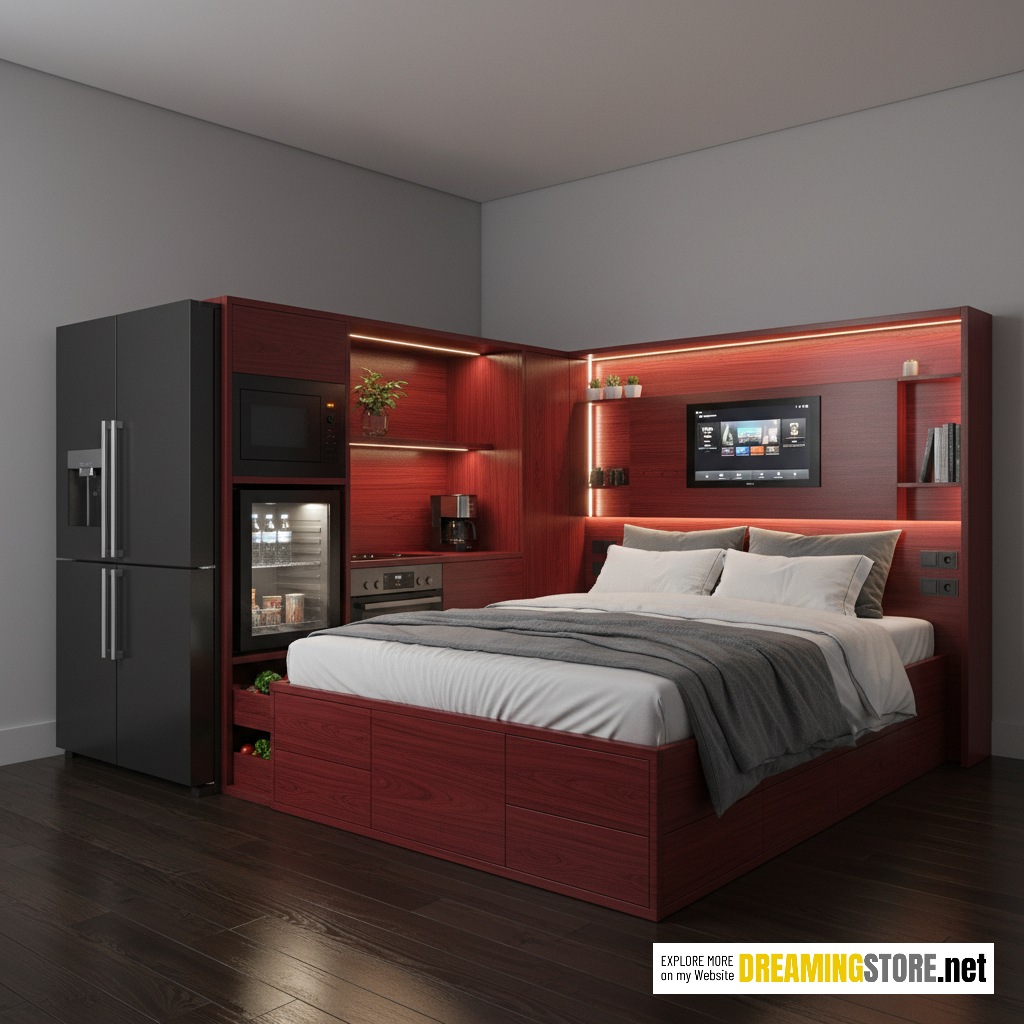 Bed have built-in kitchen