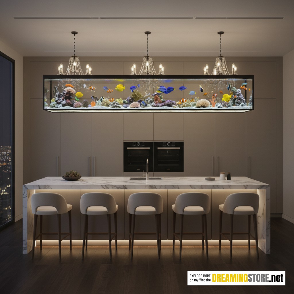 Kitchen Island Chandelier Aquarium