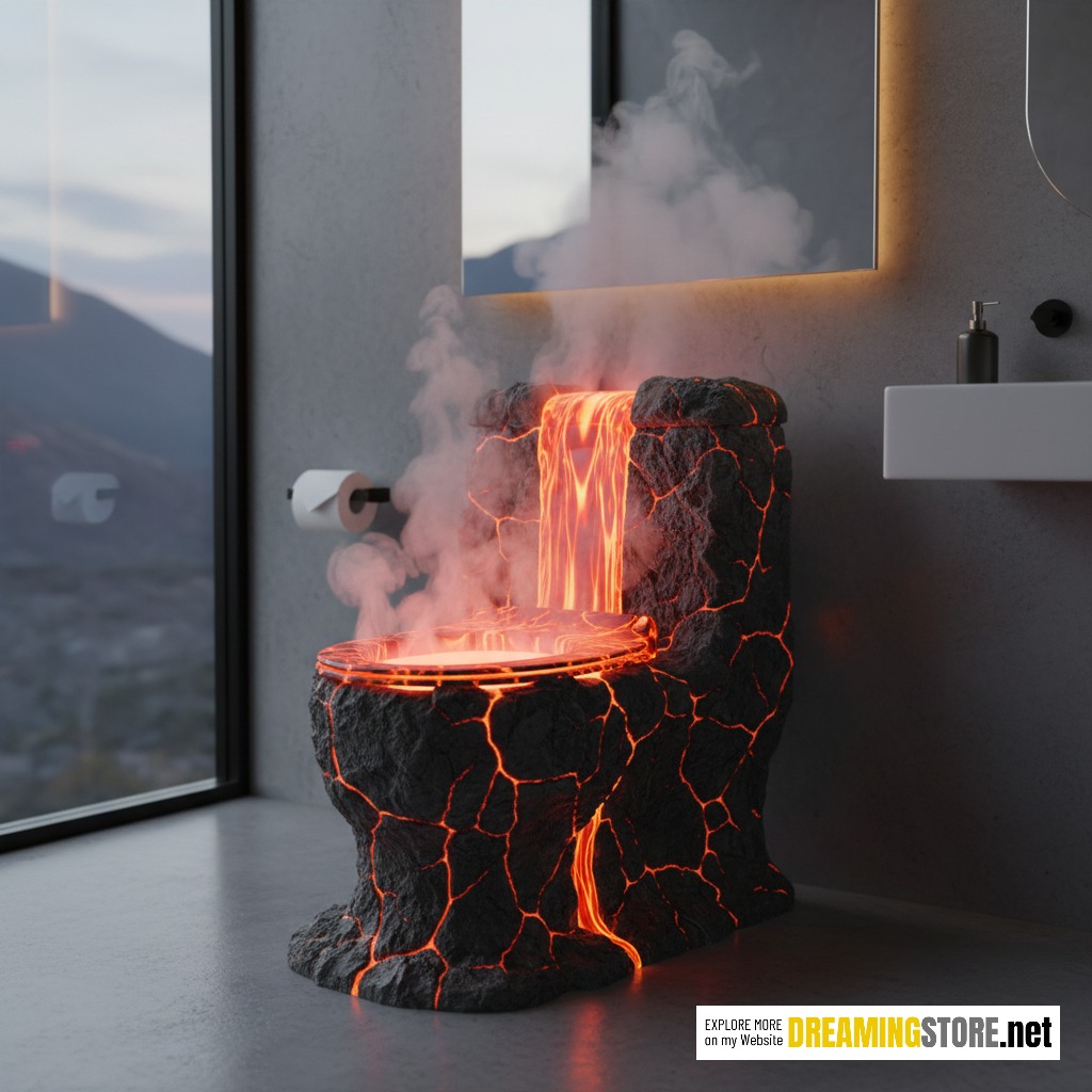 Volcano-inspired toilet