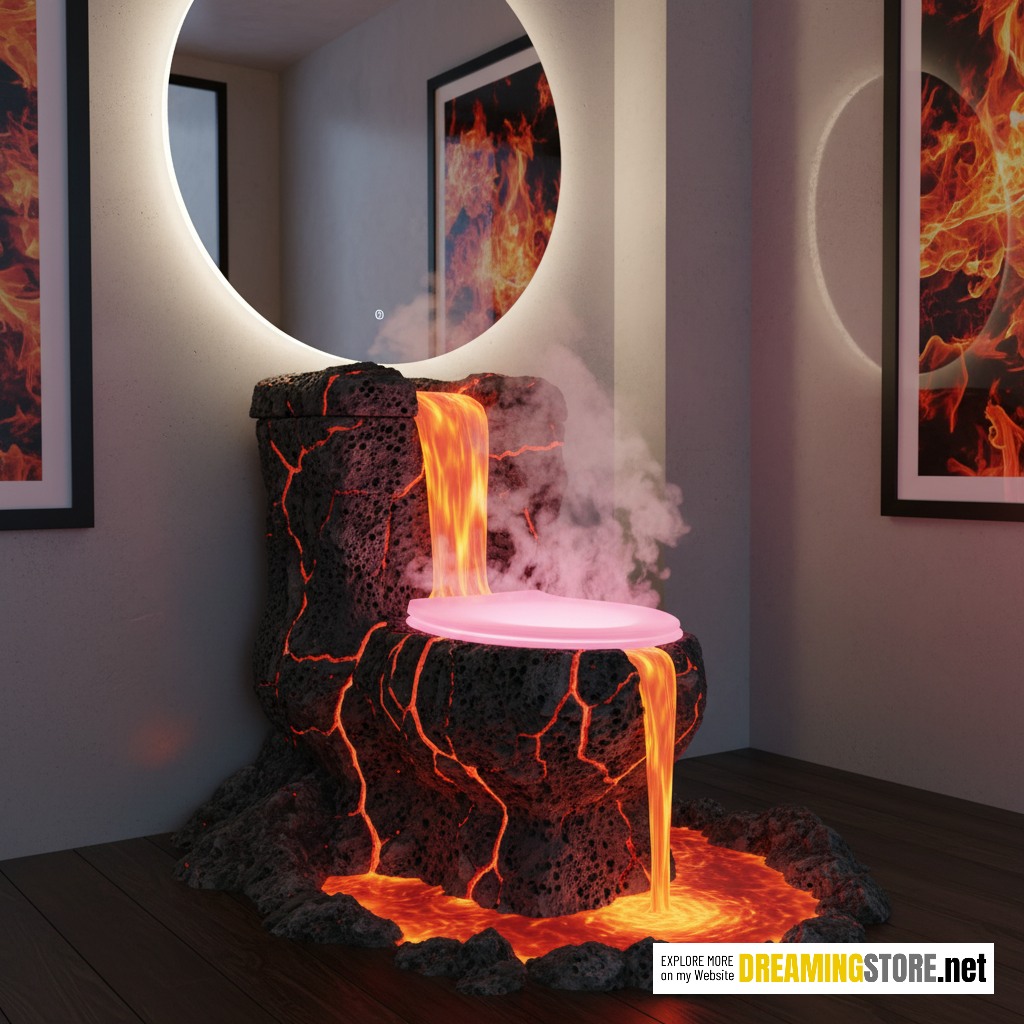 Volcano-inspired toilet