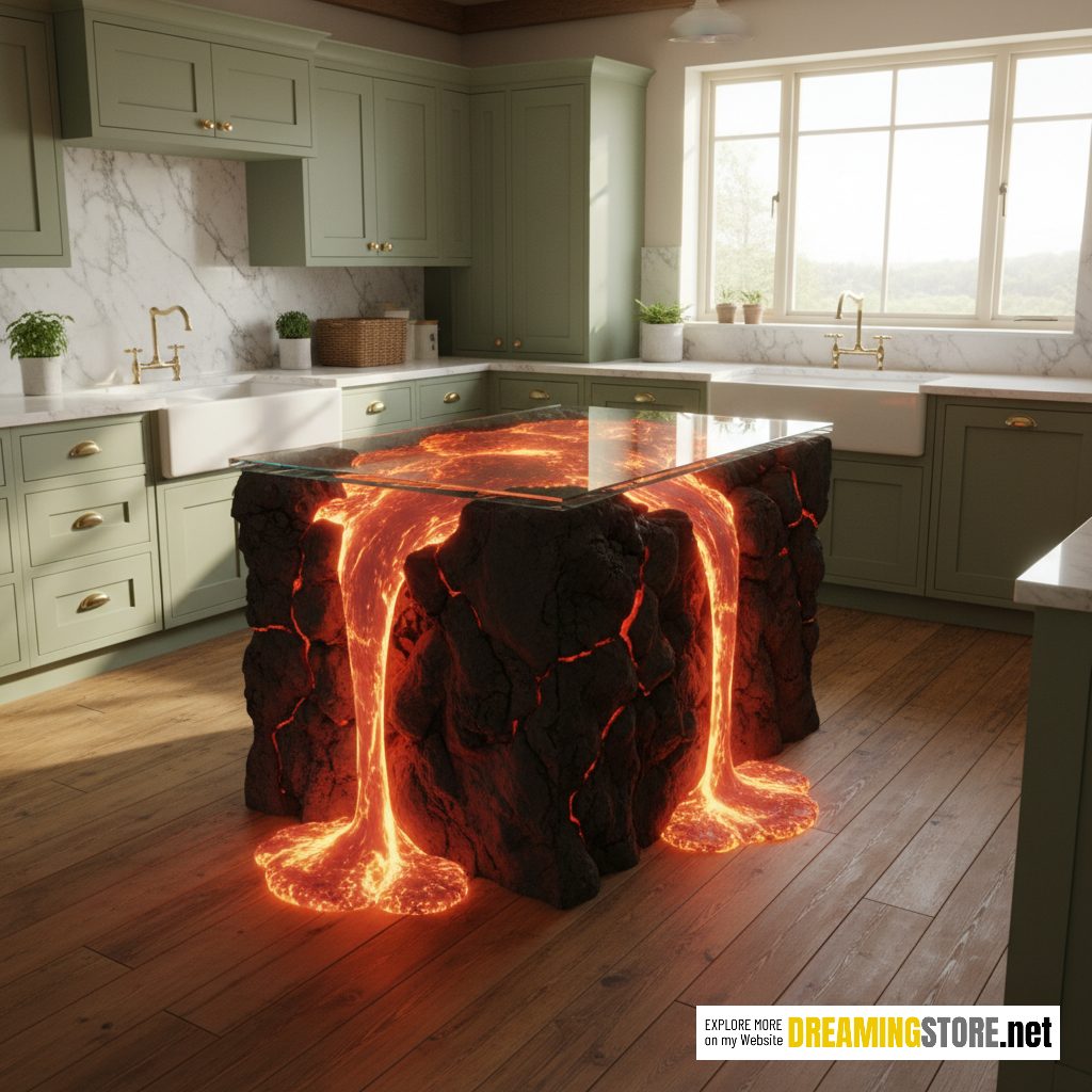 lava inspired kitchen islands