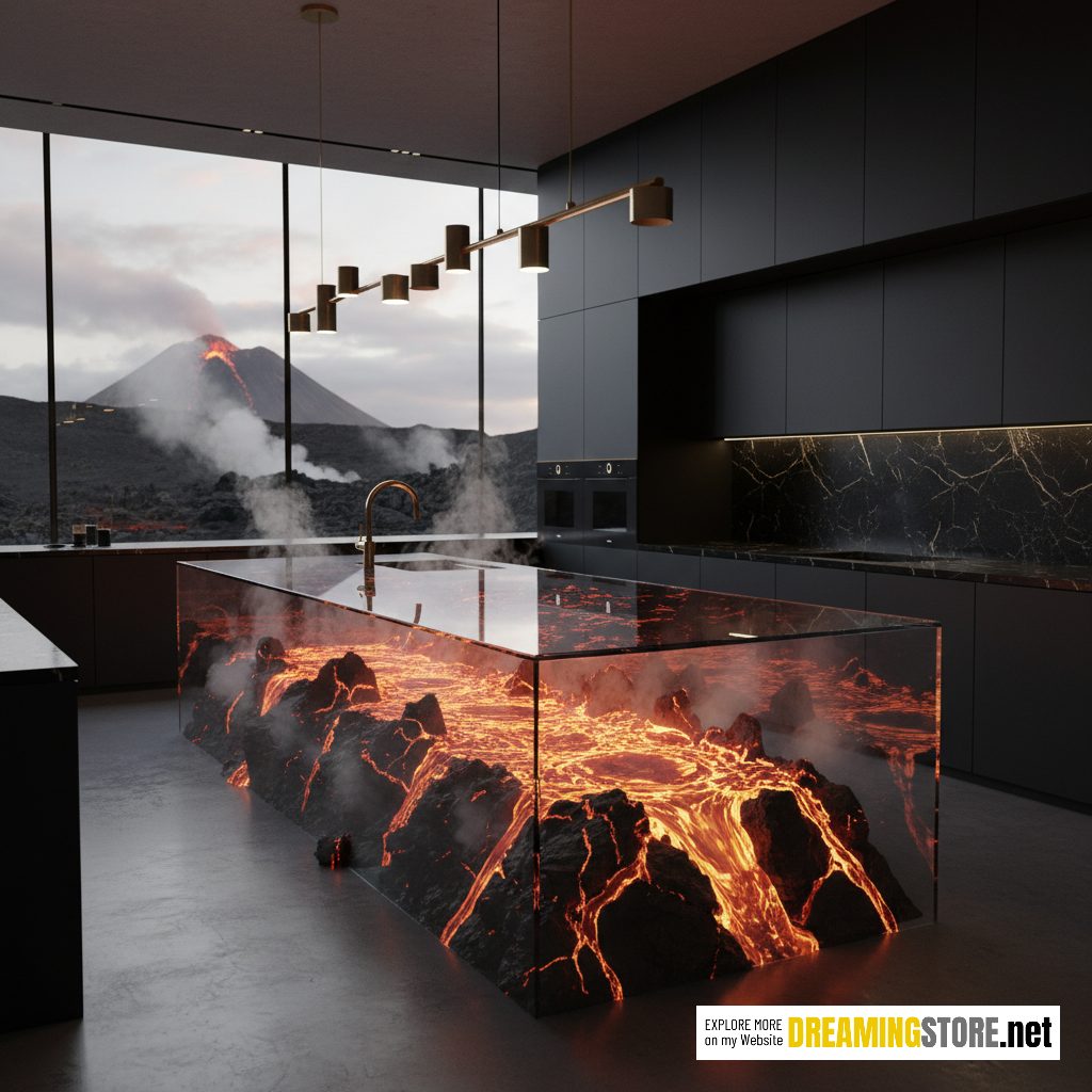 lava inspired kitchen islands