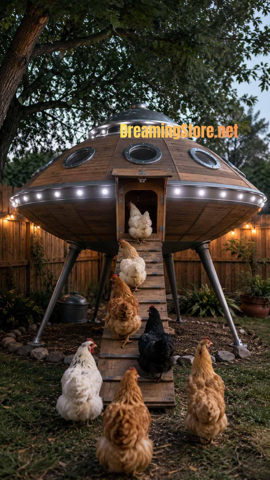 UFO chicken spaceship coop