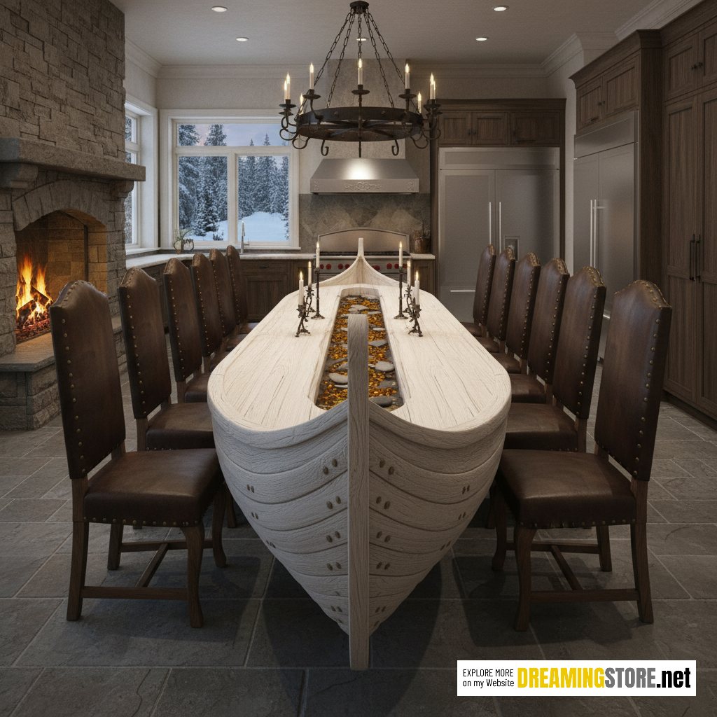 viking ship dining table
