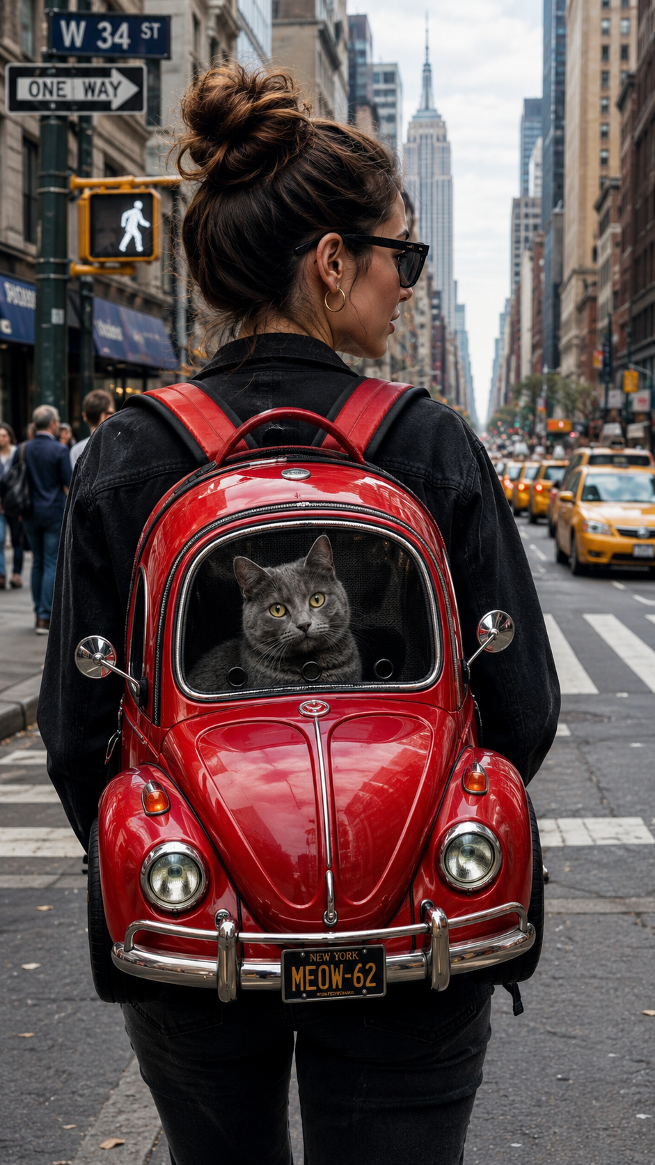 VW Beetle shaped pet backpack