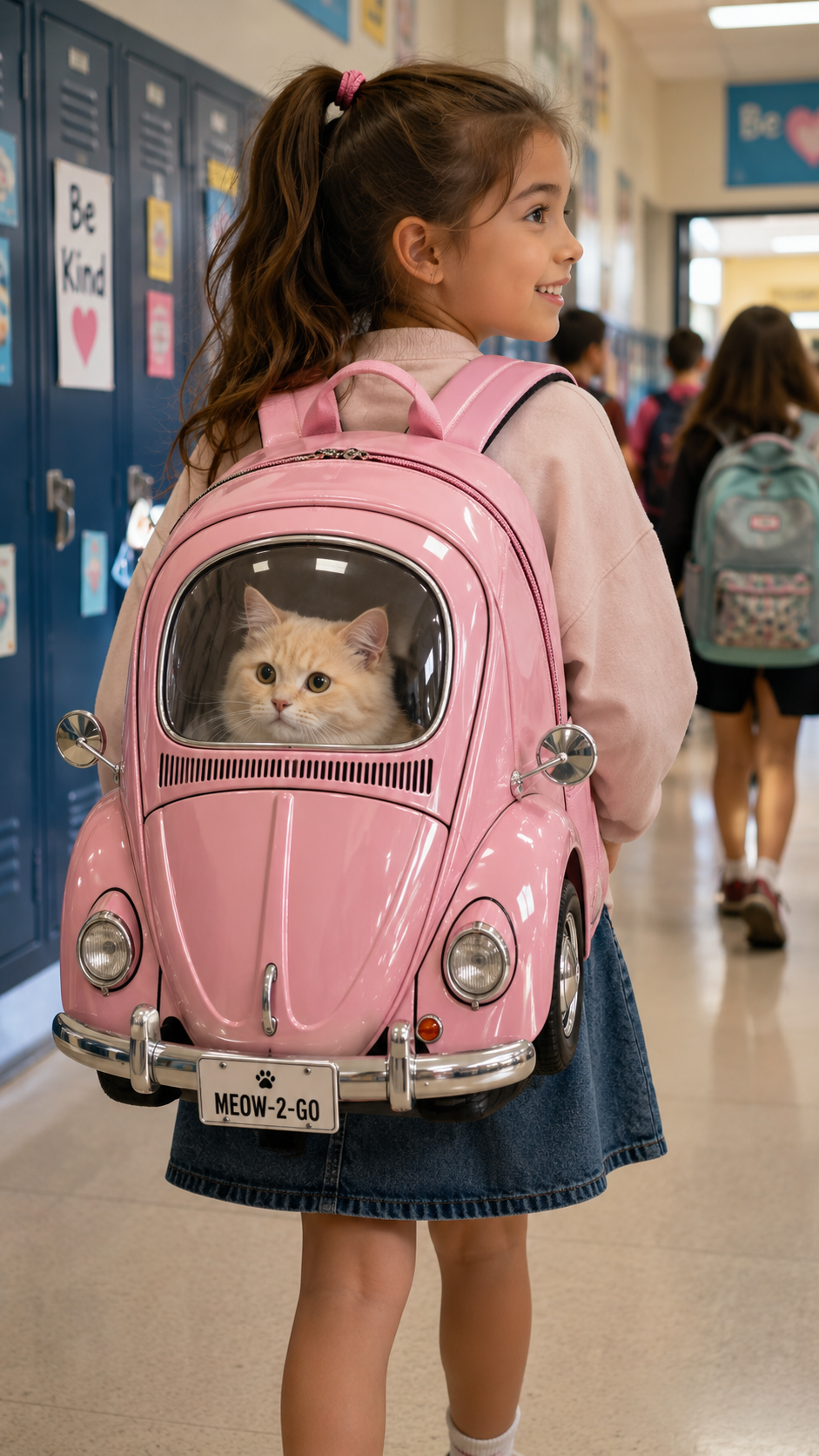 VW Beetle shaped pet backpack
