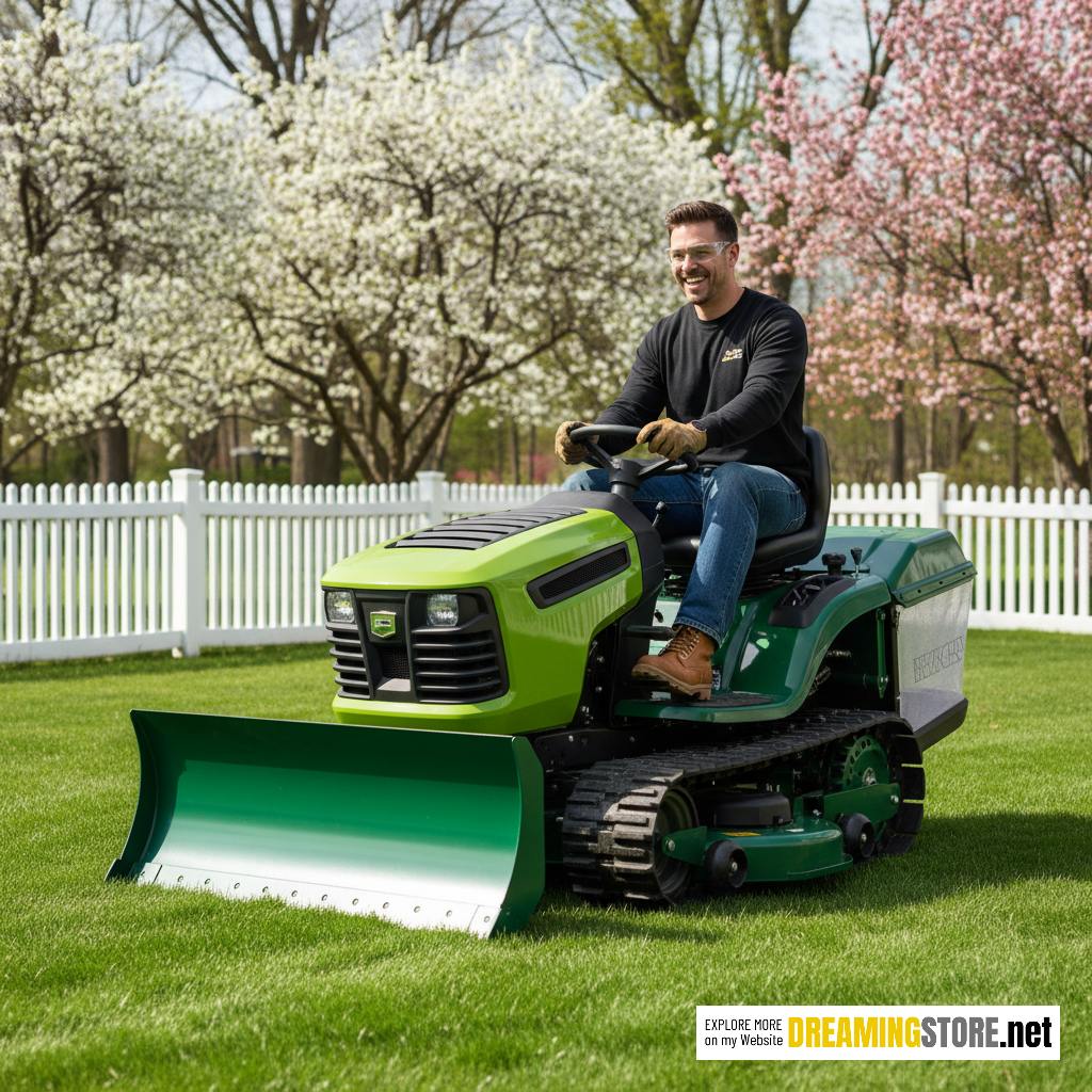 bulldozer riding lawn mower