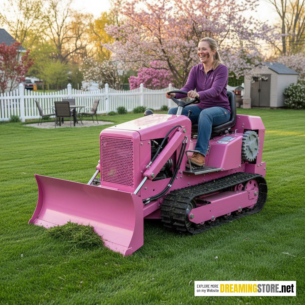 bulldozer riding lawn mower