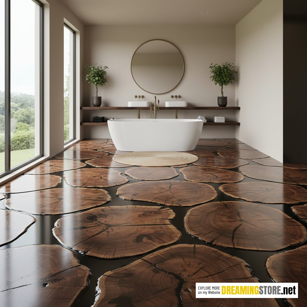 wood slab epoxy flooring