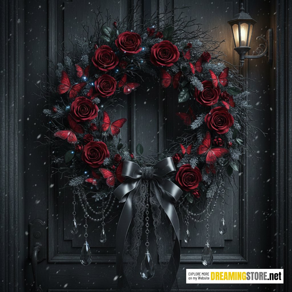 Butterfly-Themed Christmas Wreath