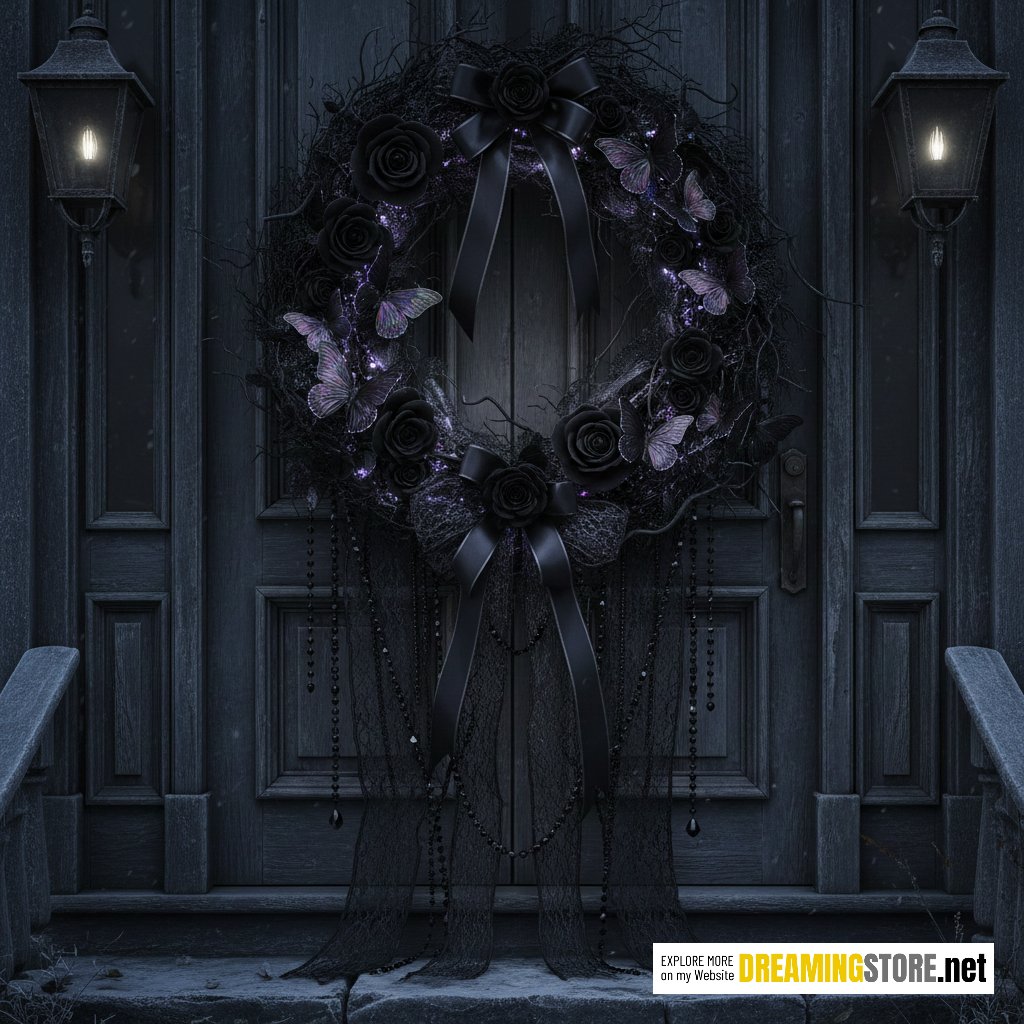 Butterfly-Themed Christmas Wreath