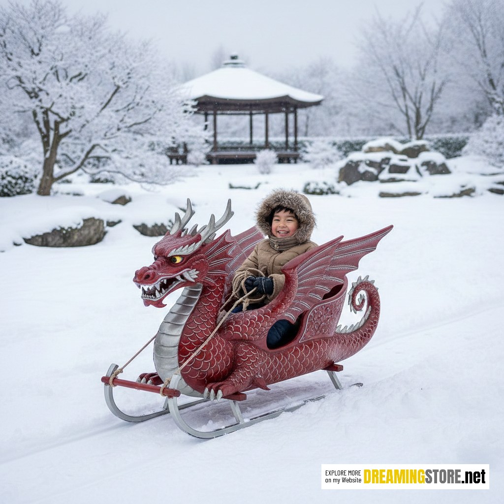 Carved Dragon Sleigh