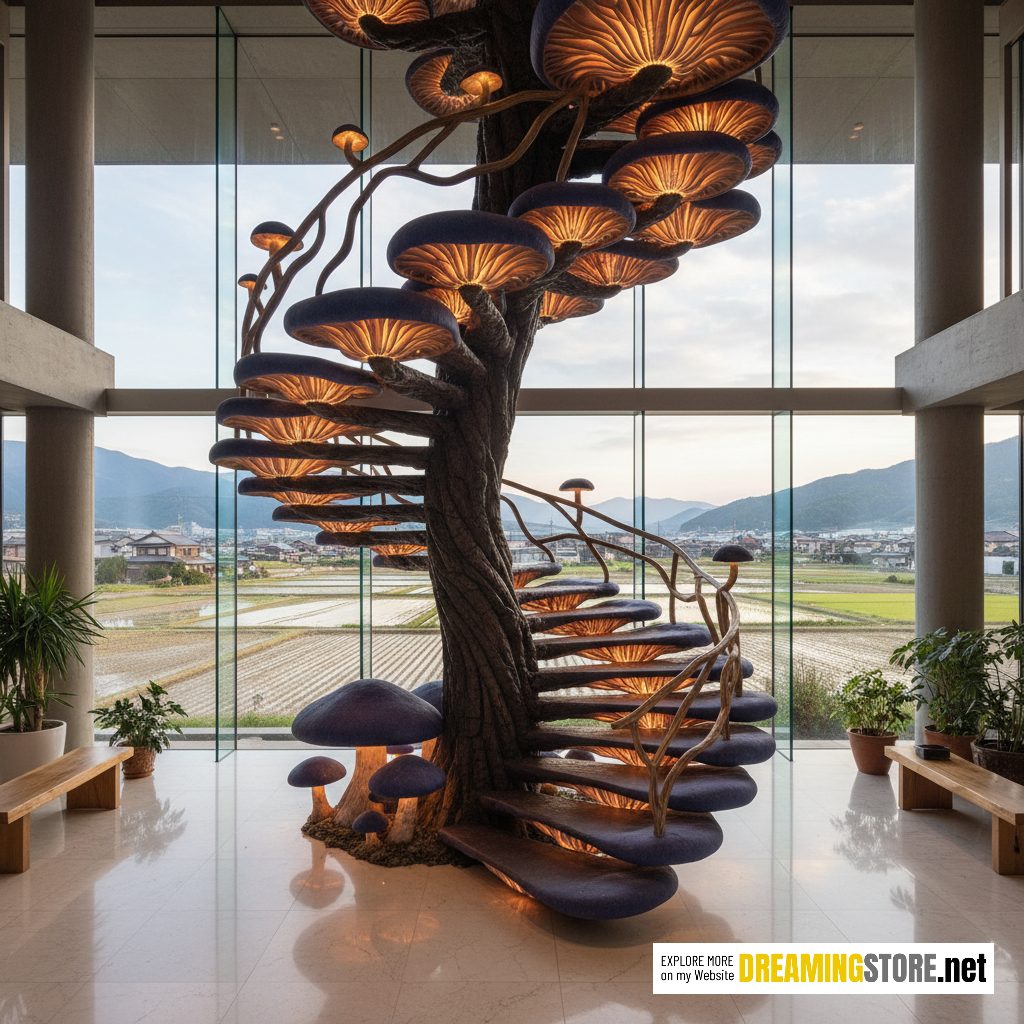 mushroom inspired staircase