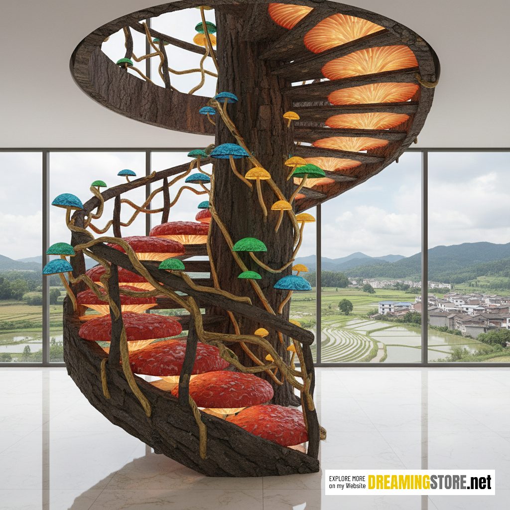 mushroom inspired staircase