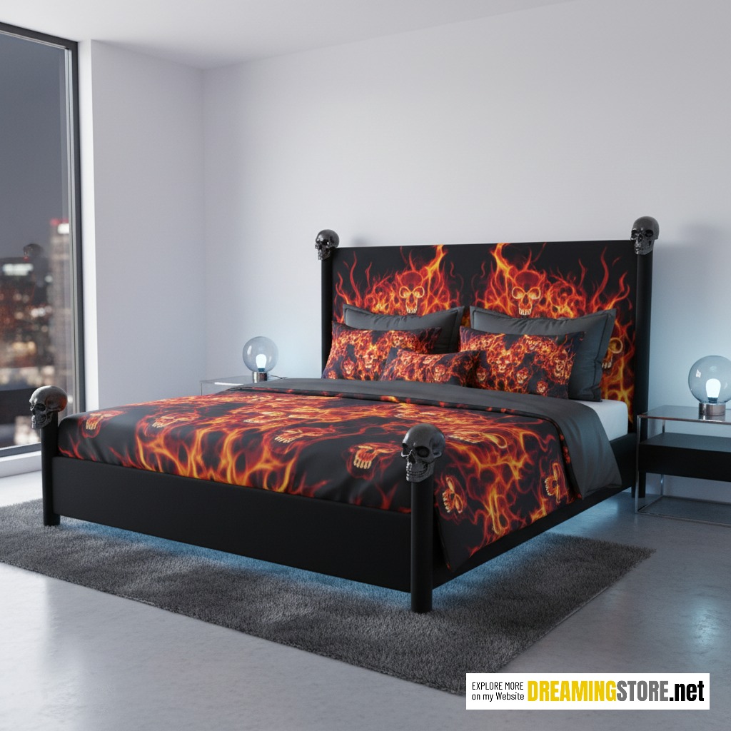 flame skull bed