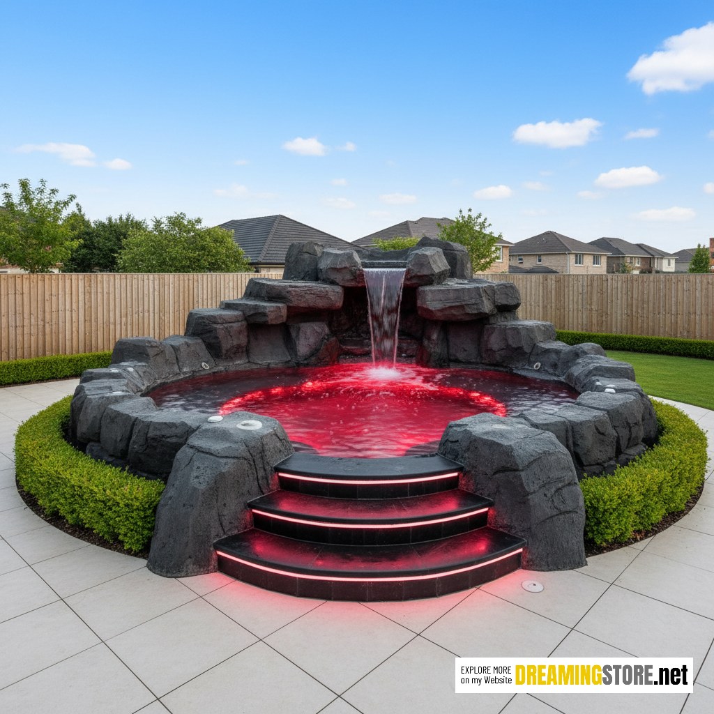 luxury rock waterfall hot tubs