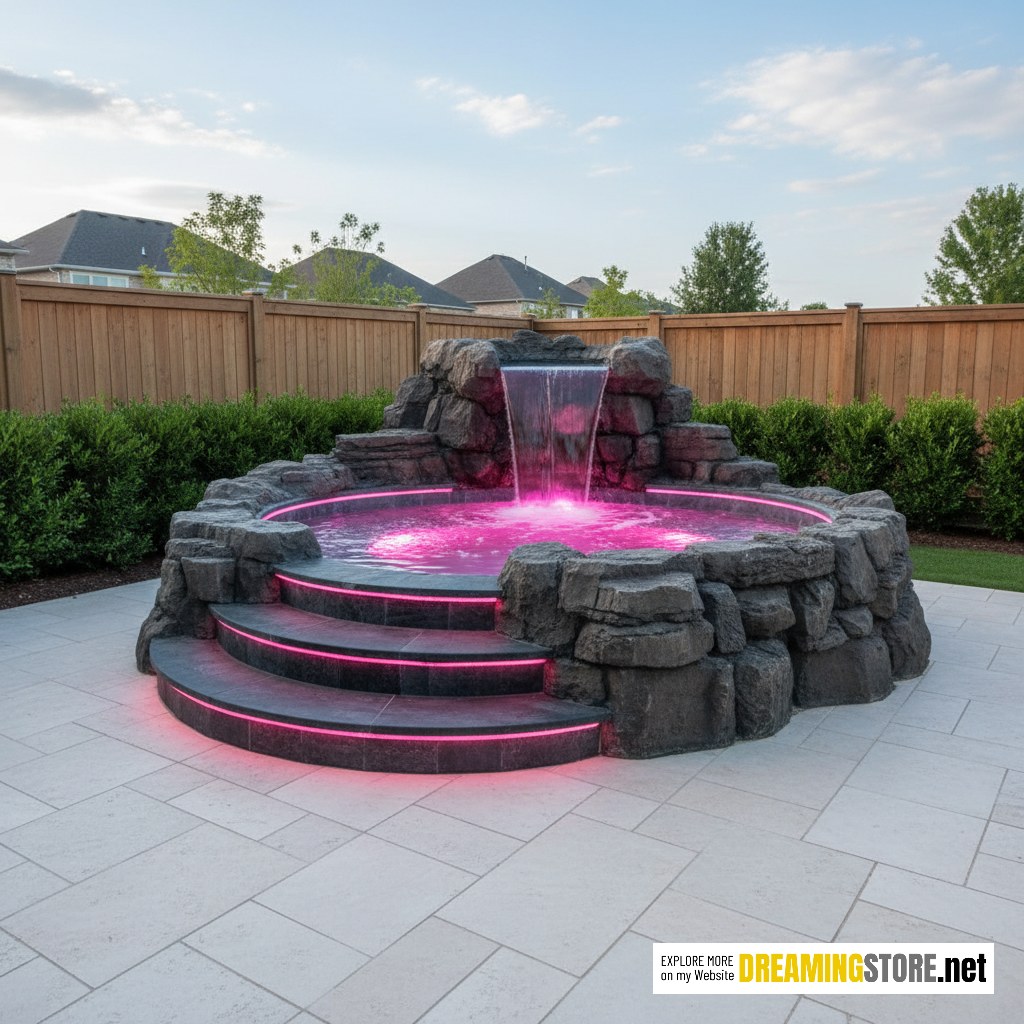 luxury rock waterfall hot tubs