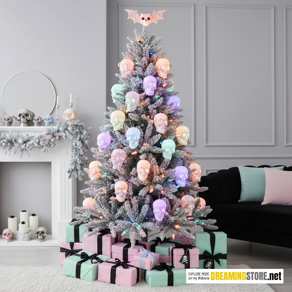 pastel skull Christmas tree