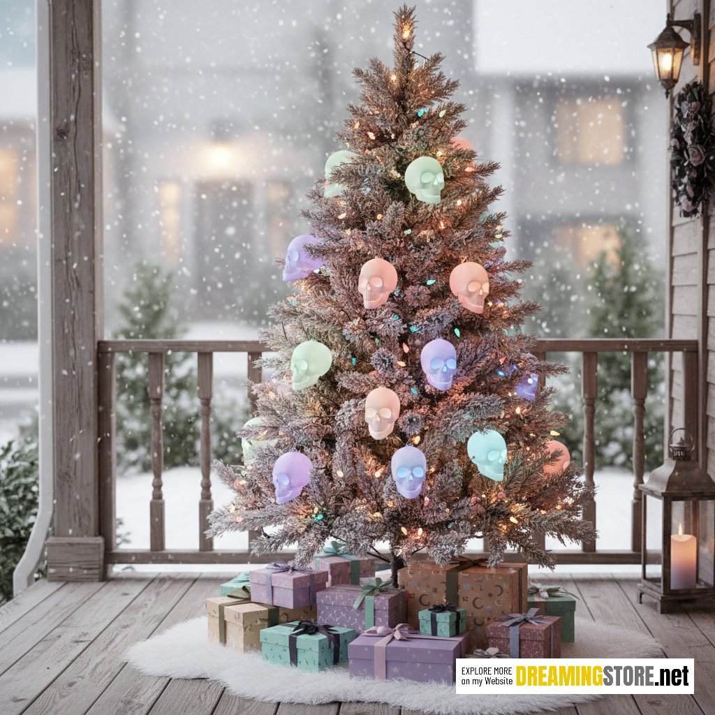 skull pastel Christmas tree