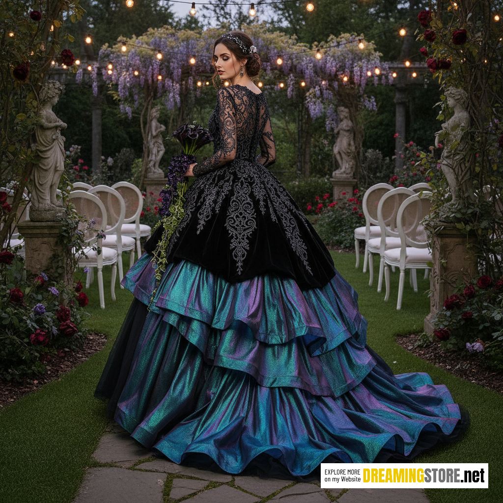 black aurora borealis dress