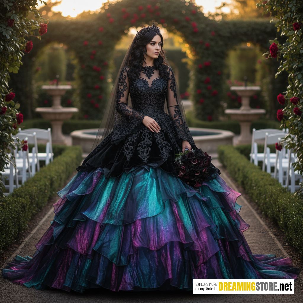 black aurora borealis dress