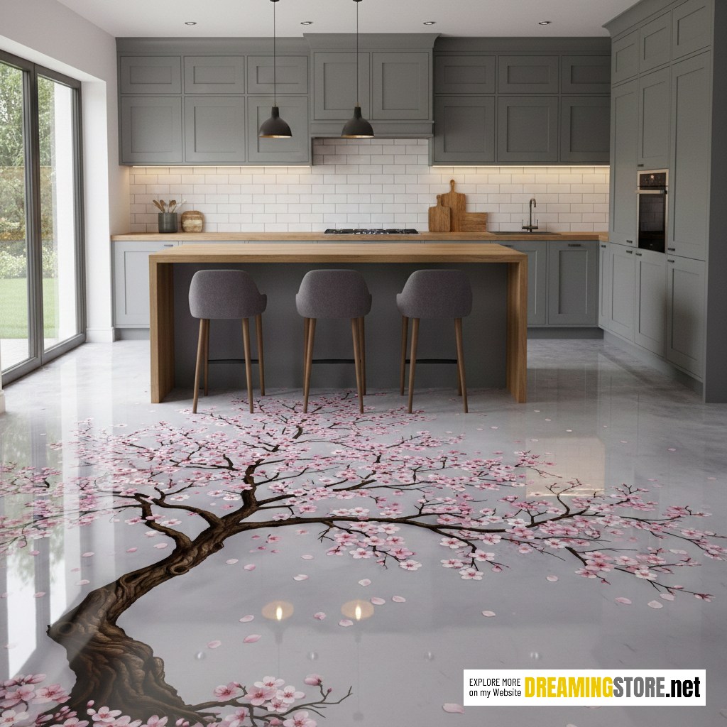 Stunning Cherry Blossom Epoxy Flooring