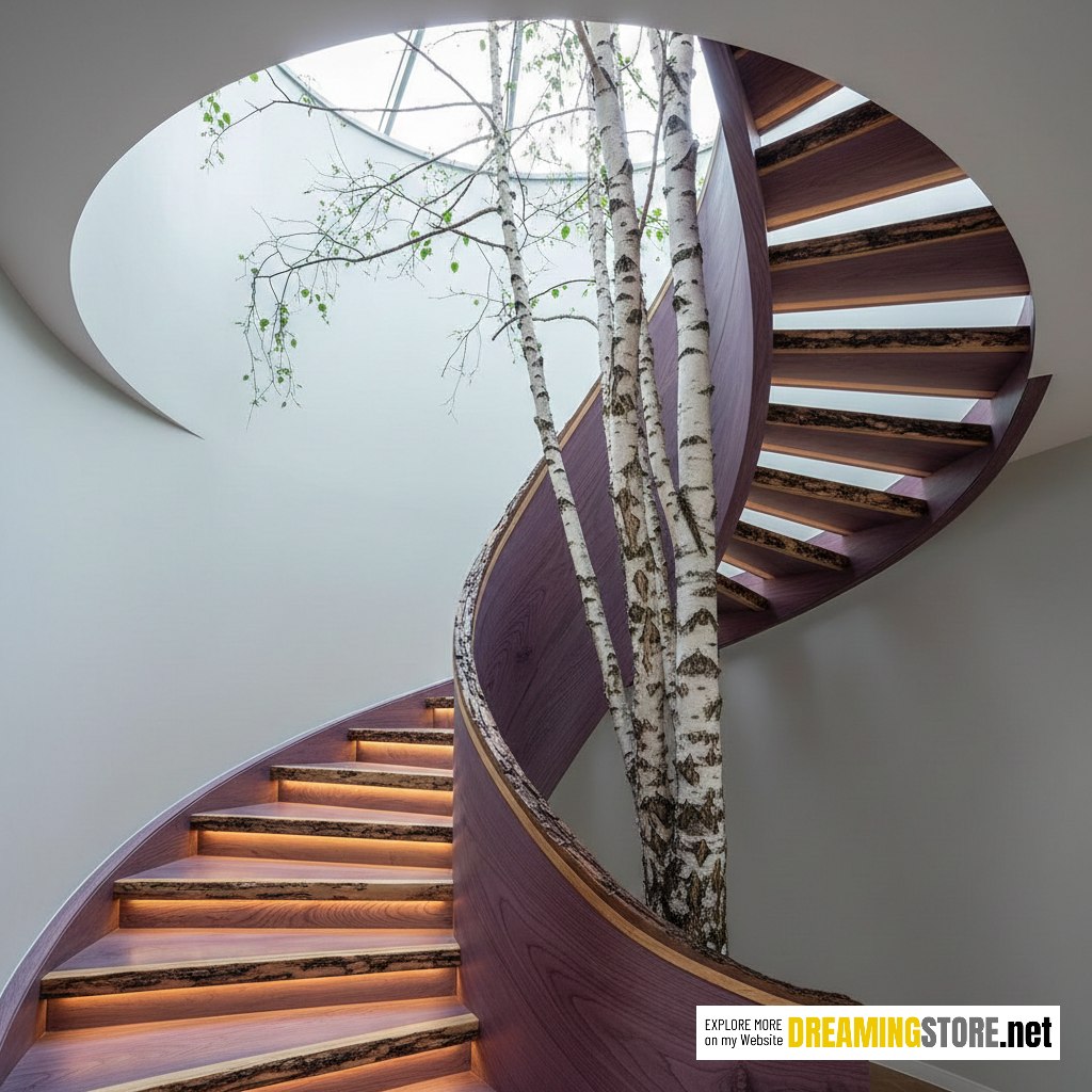 live edge wood staircase