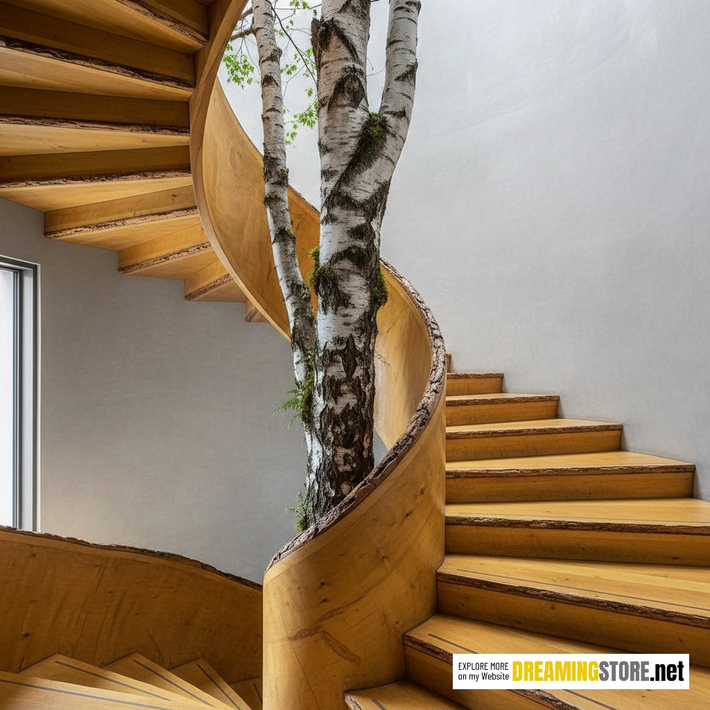 live edge wood staircase