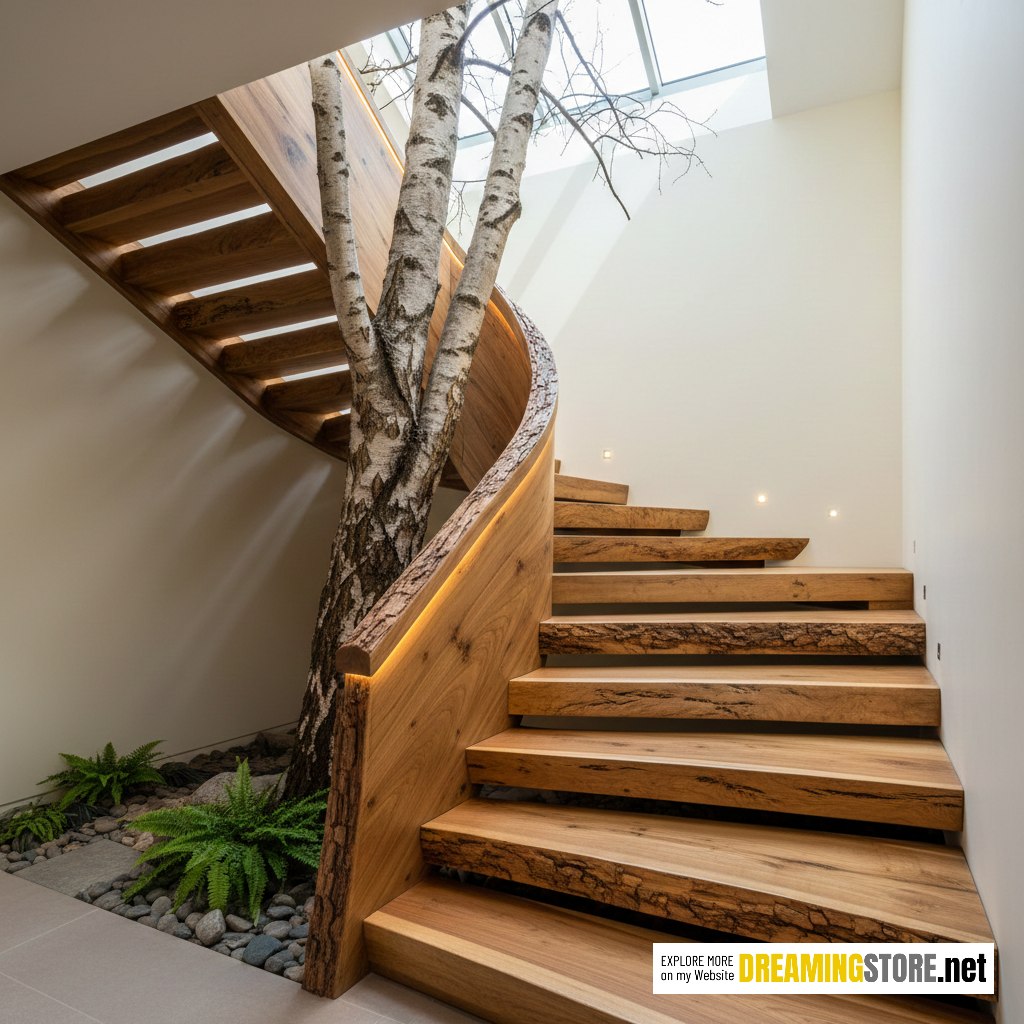 Wood Slab Staircases