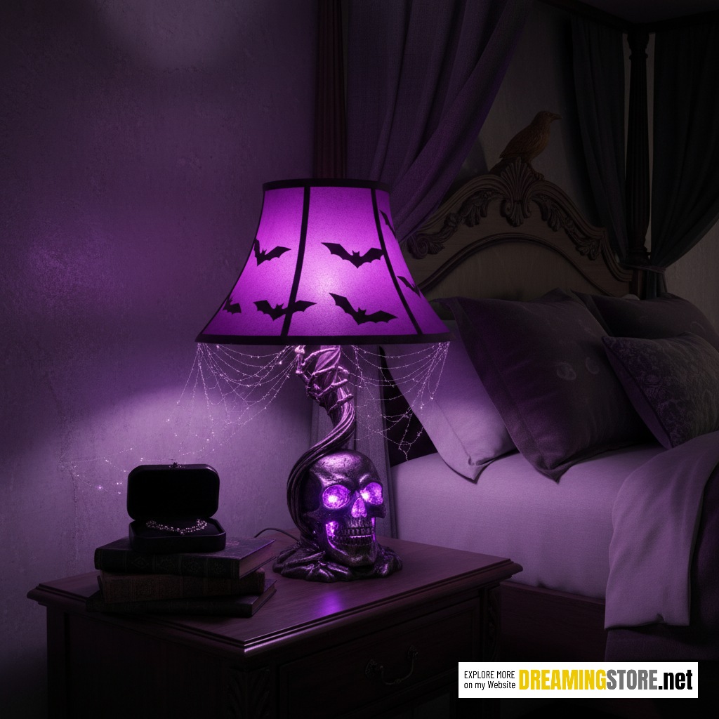 glowing skull table lamp