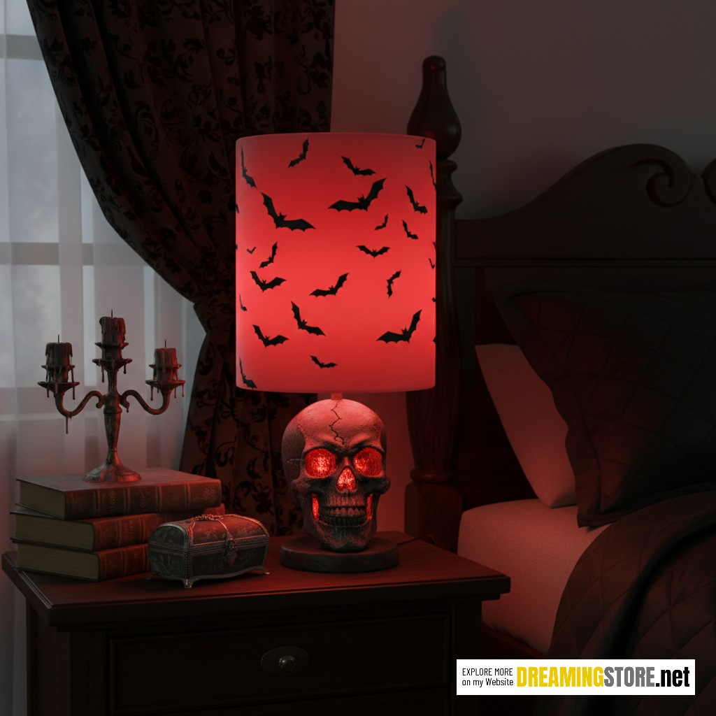 glowing skull table lamp