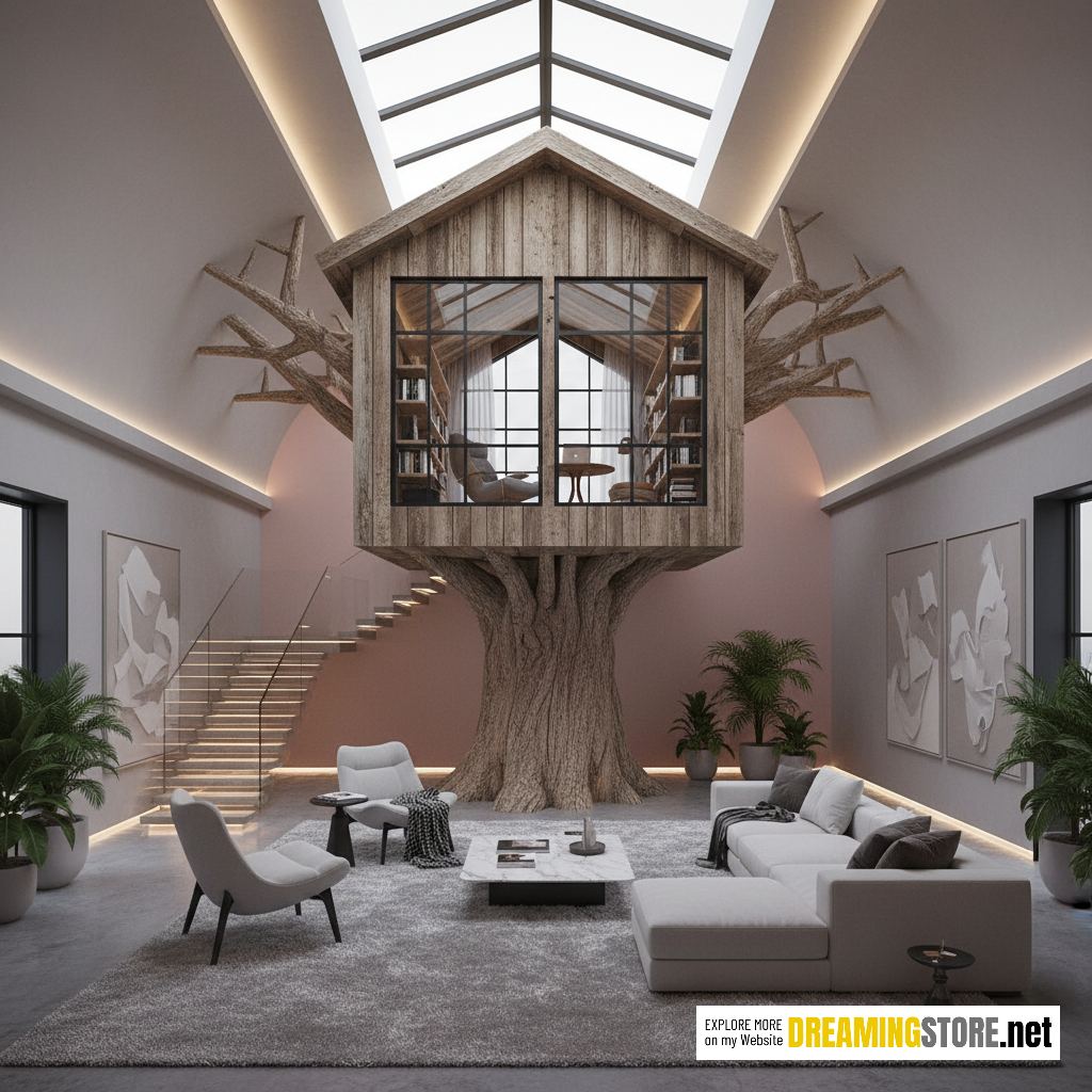 indoor treehouse office